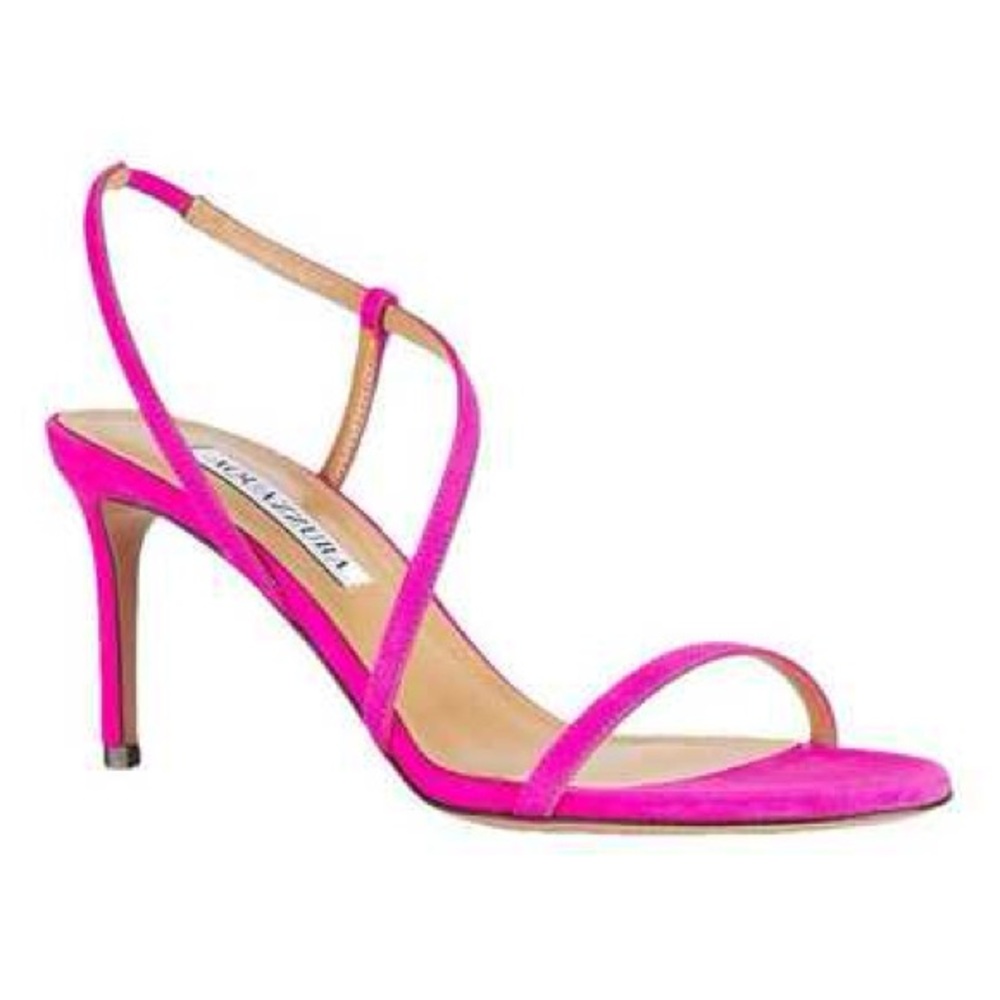 AQUAZZURA Sleek 75MM Strappy Suede Sandals - Picture 2 of 16